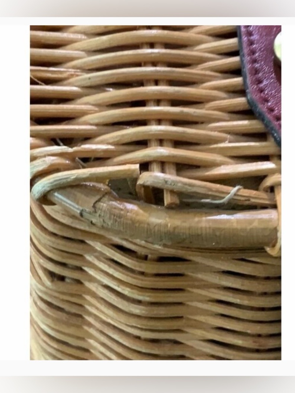 Vintage Etienne Aigner handwoven wicker fishing creel handbag - Picture 12 of 15